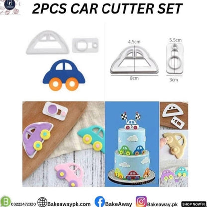 2pcs car transportation fondant cake