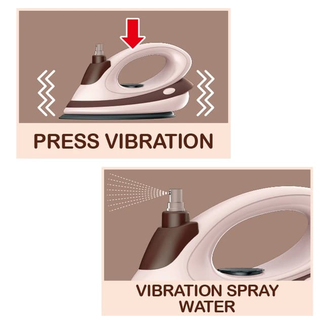 Battery operated iron with spray