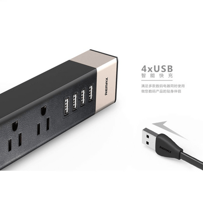 Remax ming series power socket 4 usb 3 sockets