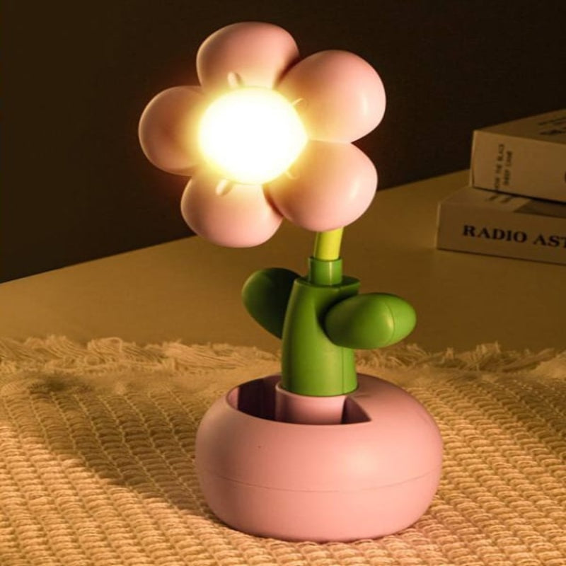 4 colors warm yellow cute cartoon flower night light