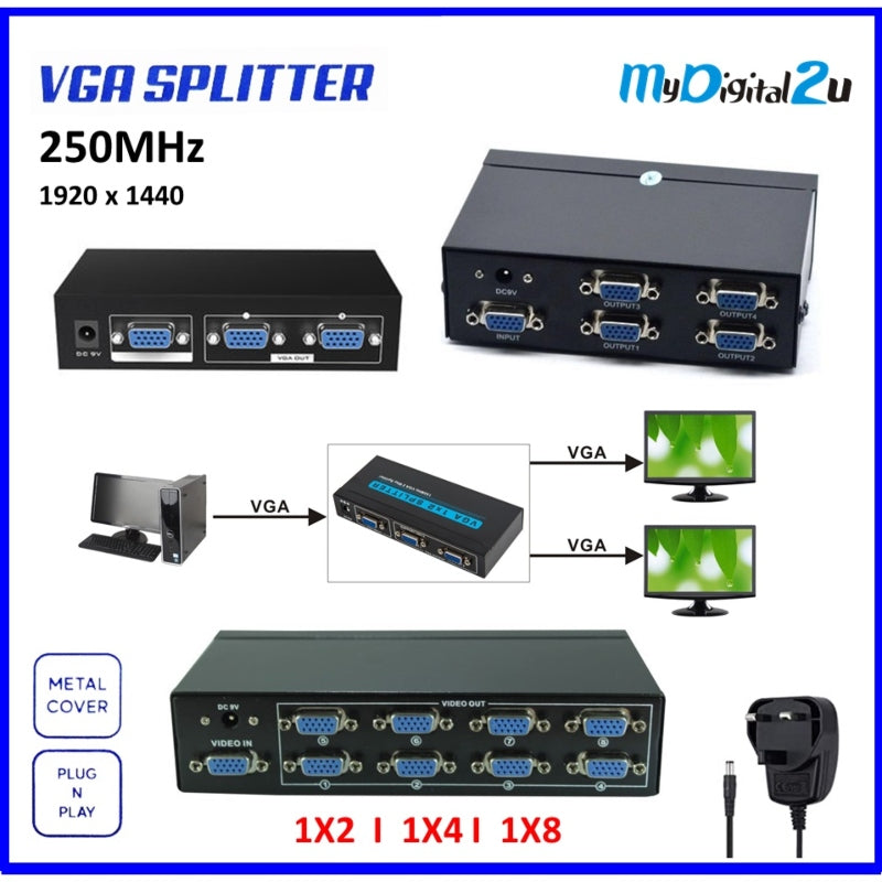 Vga splitter 4 port 200 mhz