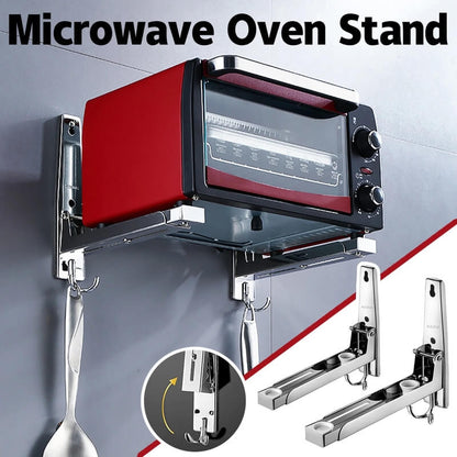 Foldable wall mounted stainless steel frame microwave oven