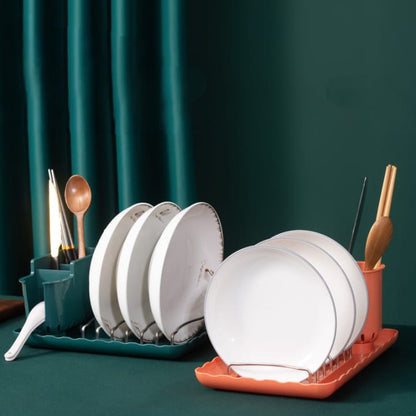 2in1 plastic plates holder and cutlery holder