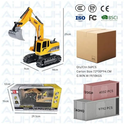 REMOTE CONTROL CHANNEL EXCAVATOR WITH USB CABLE