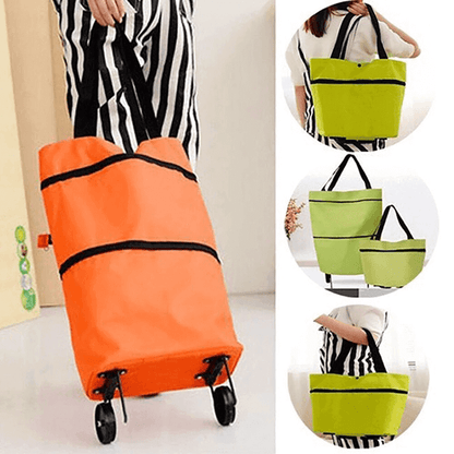 Foldable trolley bag grocery bags with wheels