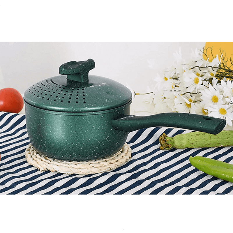 Noodle cooking nonstick pan with lid n drainer