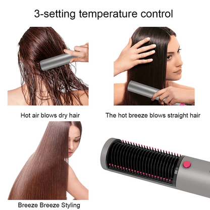 3 in 1 hair straightener with blow dryer and brush