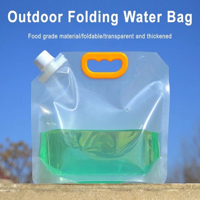 Portable water bag set for camping hiking backpack