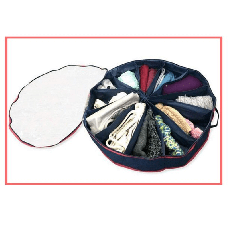 Foldable 12 pair round shoe organizer box