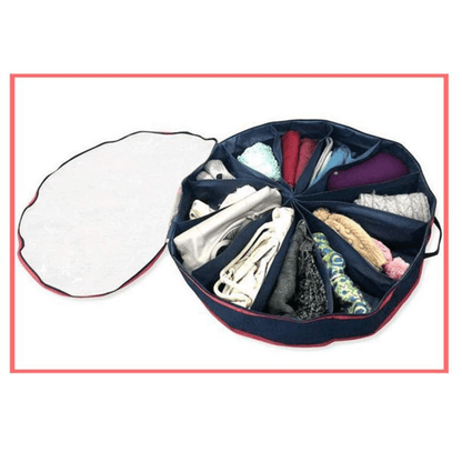 Foldable 12 pair round shoe organizer box