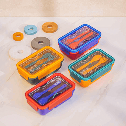 Mario lunch box with spoon and fork