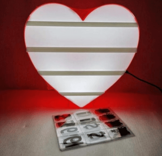 Led heart message light box