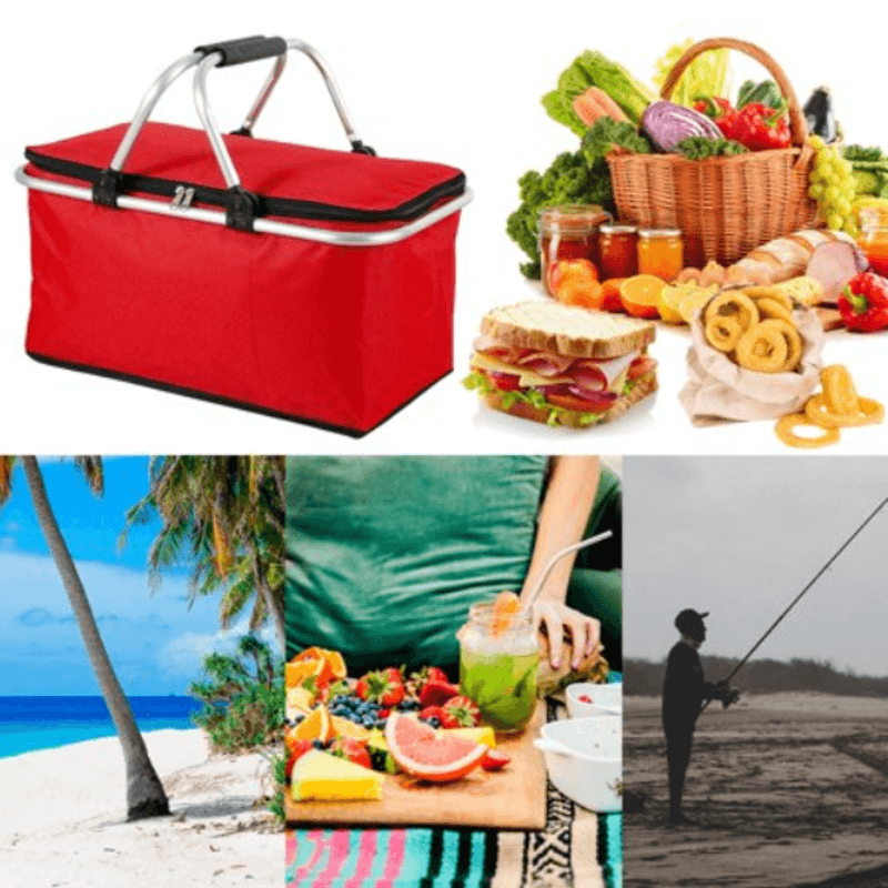 Portable outdoor picnic storage basket 30l