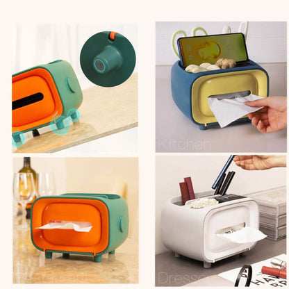 Plastic tissue box cover holder desk storage box container