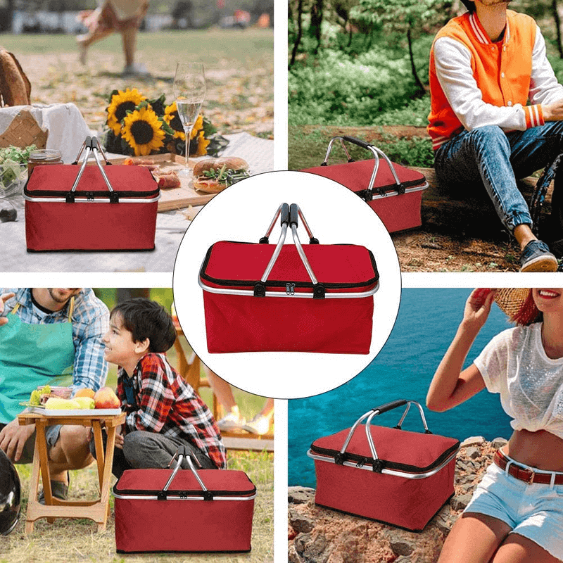 Portable outdoor picnic storage basket 30l