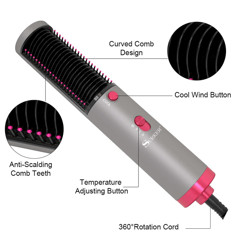 3 in 1 hair straightener with blow dryer and brush