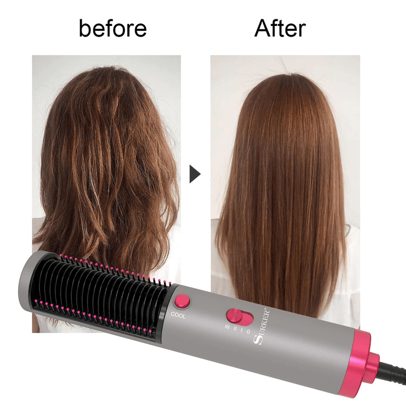 3 in 1 hair straightener with blow dryer and brush