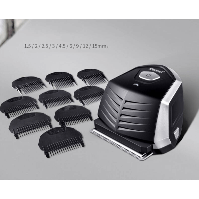 Kemei km 6032 pro hair clipper with 9 different combs