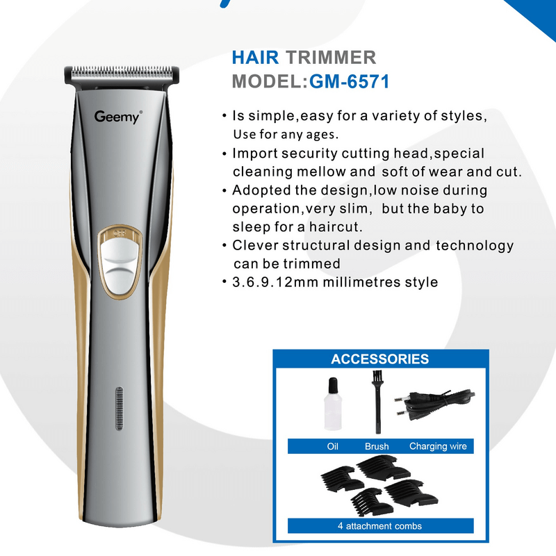 Geemy rechargeable hair trimmer gm-6571