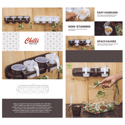 4 in 1 beautiful spice rack wall hanging