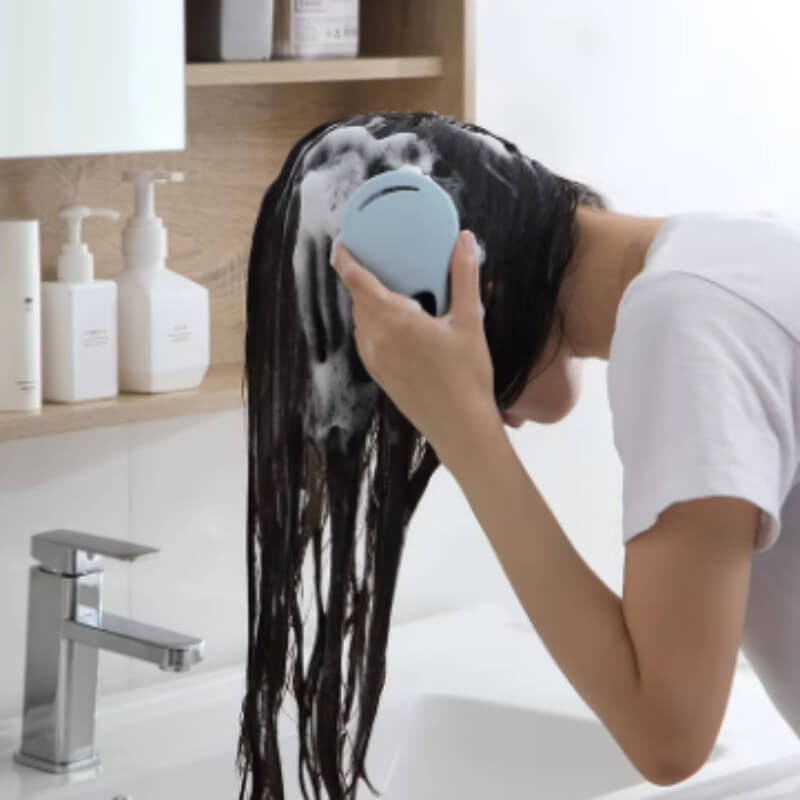 Silicone shampoo shower body hair massager