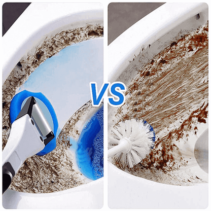 Toilet cleaning brush with rubber pads