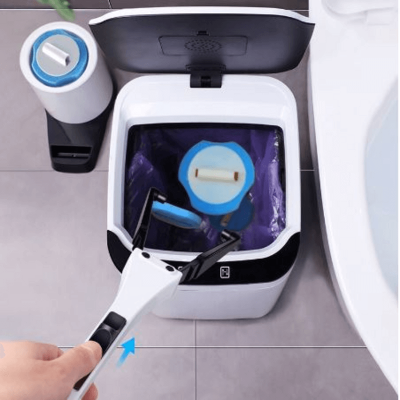 Toilet cleaning brush with rubber pads