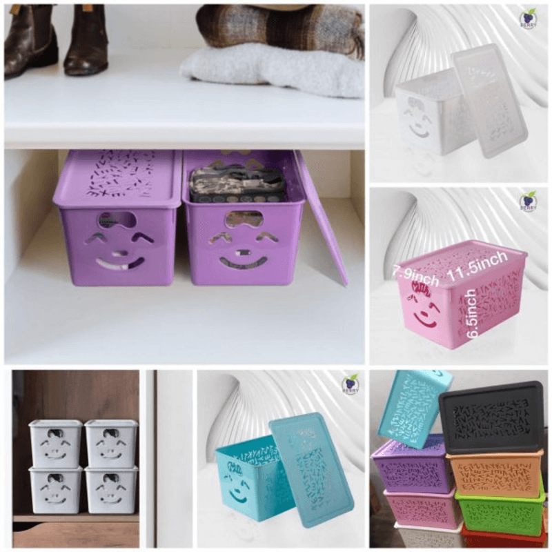 Smiley home or toys storage basket