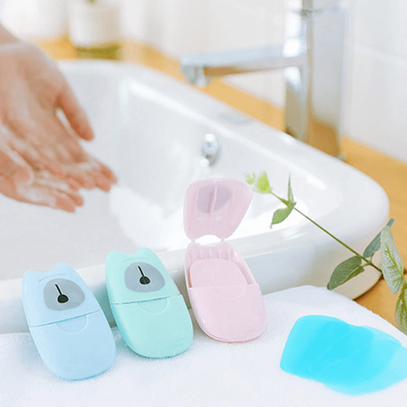 2 pcs portable paper soap disposable hand wash