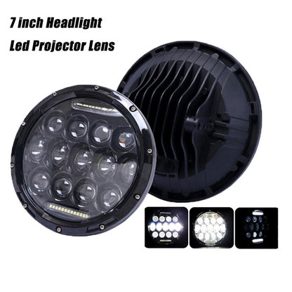 Universal 7 inch 75w 13 led round projector headlight