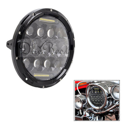 Universal 7 inch 75w 13 led round projector headlight