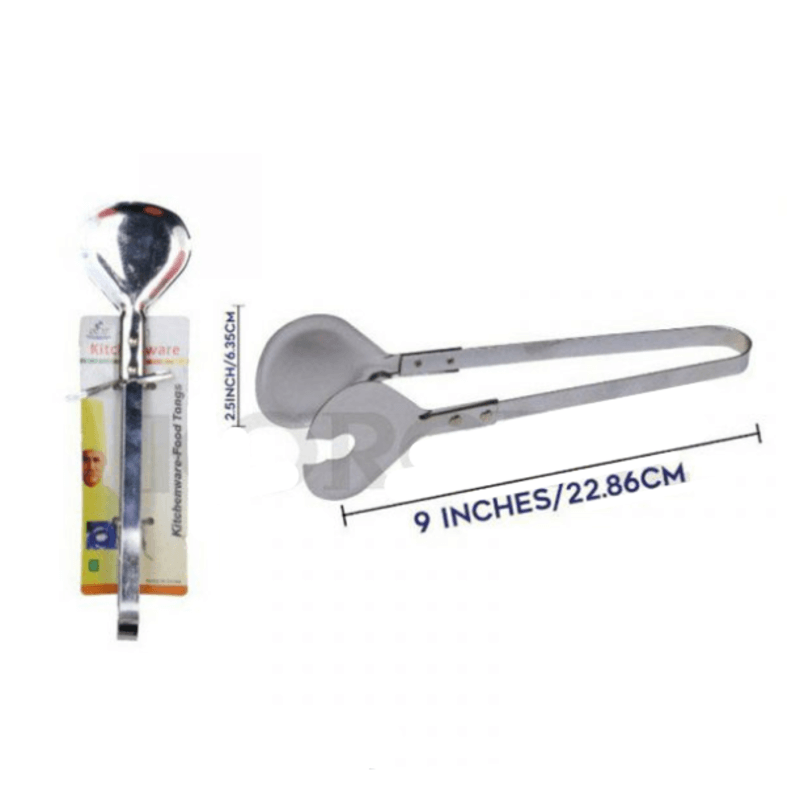 Stainless steel food serving tongs