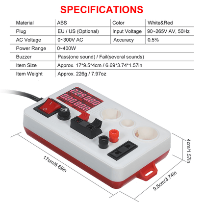 Circuit testing device led power tester