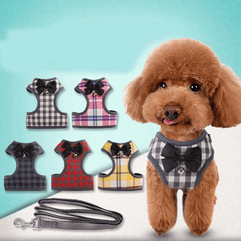 Soft harness + leash reflective vest for dogs