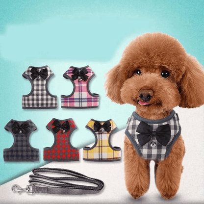 Soft harness + leash reflective vest for dogs