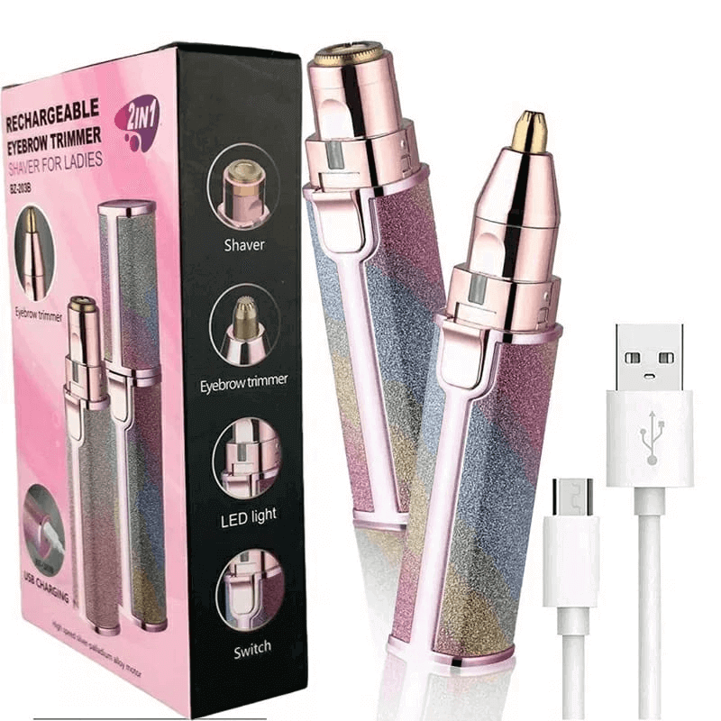 Electric eyebrow trimmer 2 in 1 painless hair shaver
