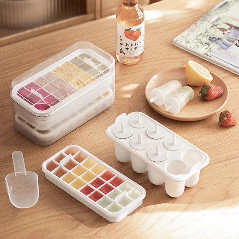 Ice cube with storage box