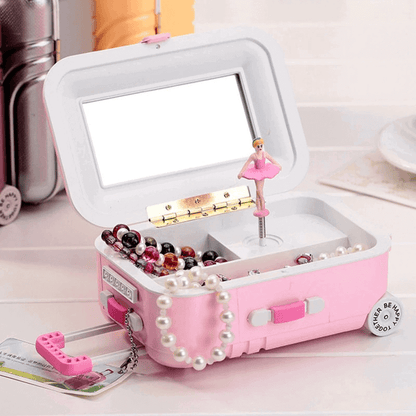 Suitcase style music box with ballerina girl