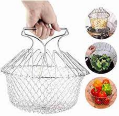 Steam rinse deep fry chef magic mesh basket
