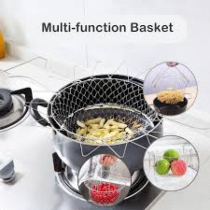 Steam rinse deep fry chef magic mesh basket