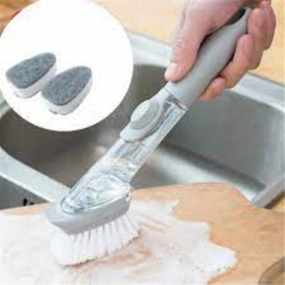 Automatically add cleaner decontamination cleaning brush