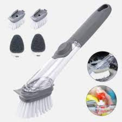 Automatically add cleaner decontamination cleaning brush