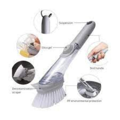 Automatically add cleaner decontamination cleaning brush