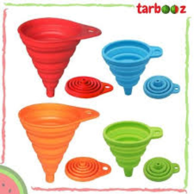 Folding silicone funnel for kitchen multicolor