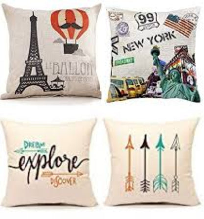 Cushion cover travel theme