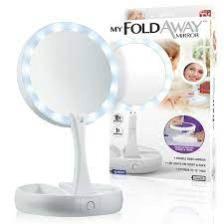 Foldable led lights makeup mirror