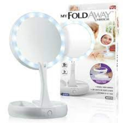Foldable led lights makeup mirror