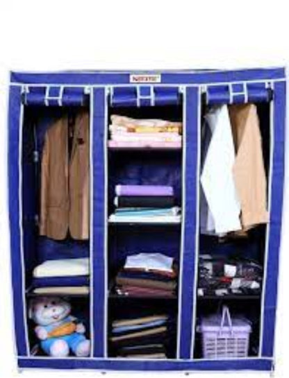 Collapsible cloth wardrobe (blue)