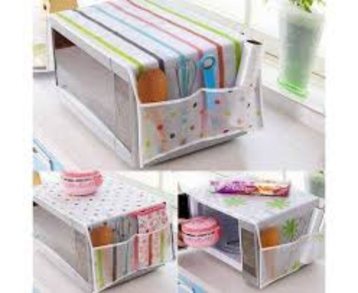 Microwave dust cover waterproof double pocket storage bag