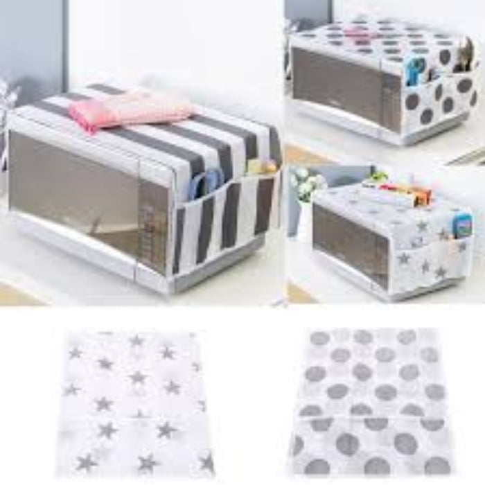 Microwave dust cover waterproof double pocket storage bag